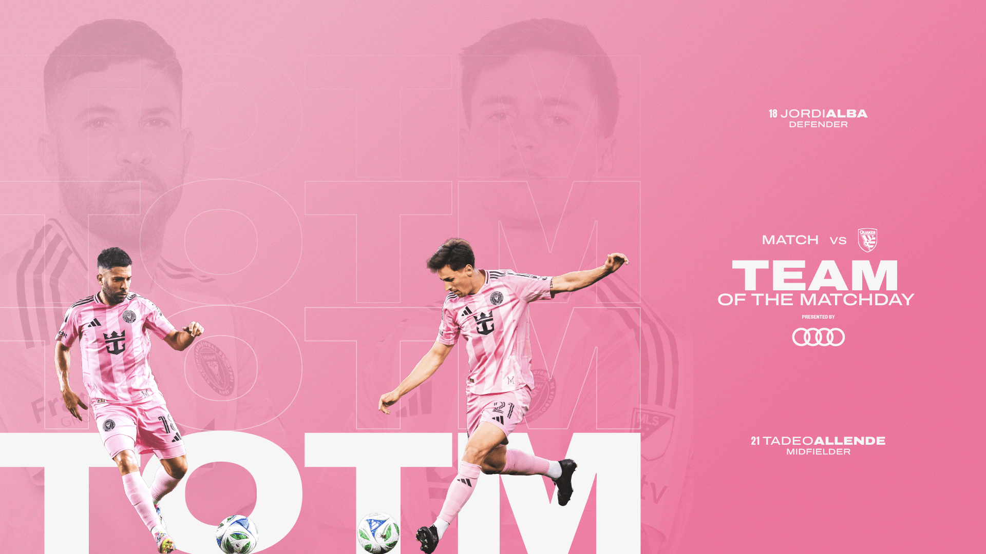 Allende y Alba nombraron al equipo de la MLS del día