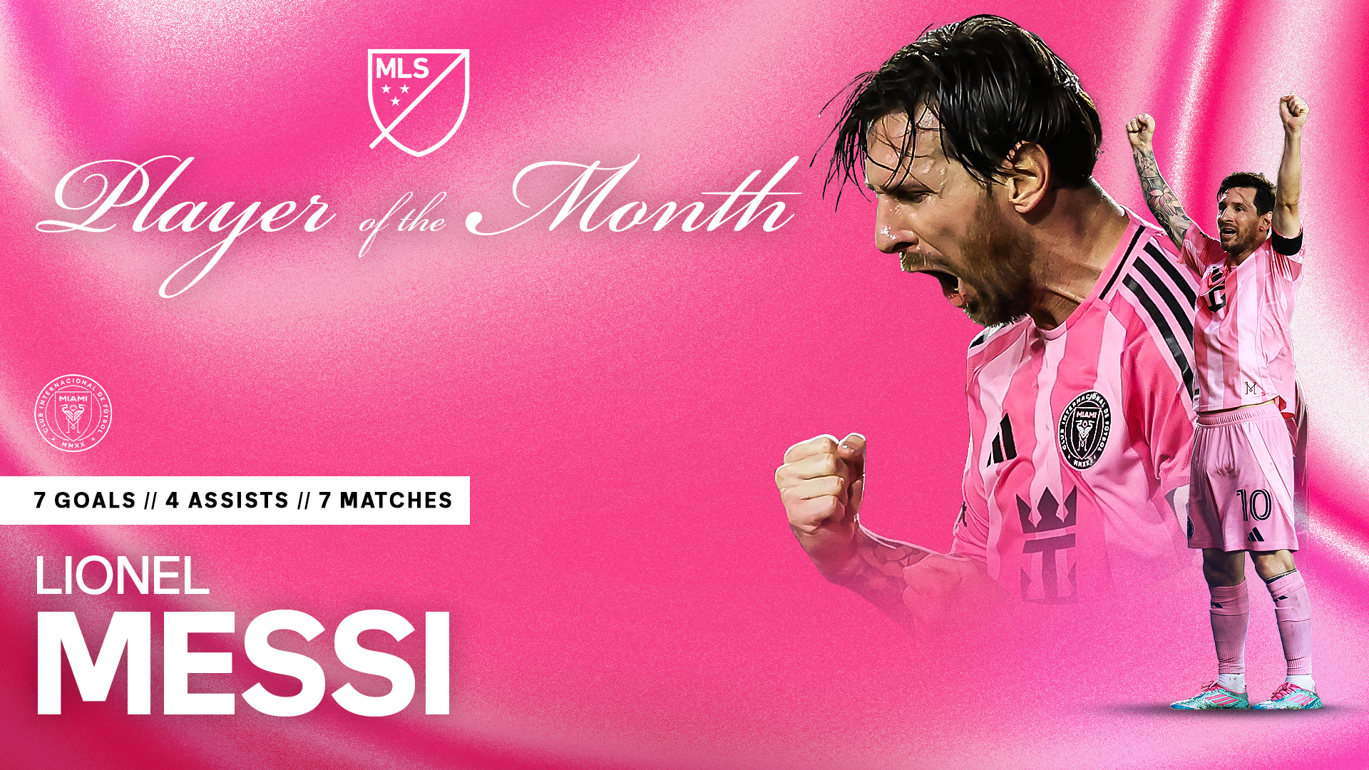 Lionel Messi en el Inter Miami, CF, nombrado Jugador del Mes de la MLS