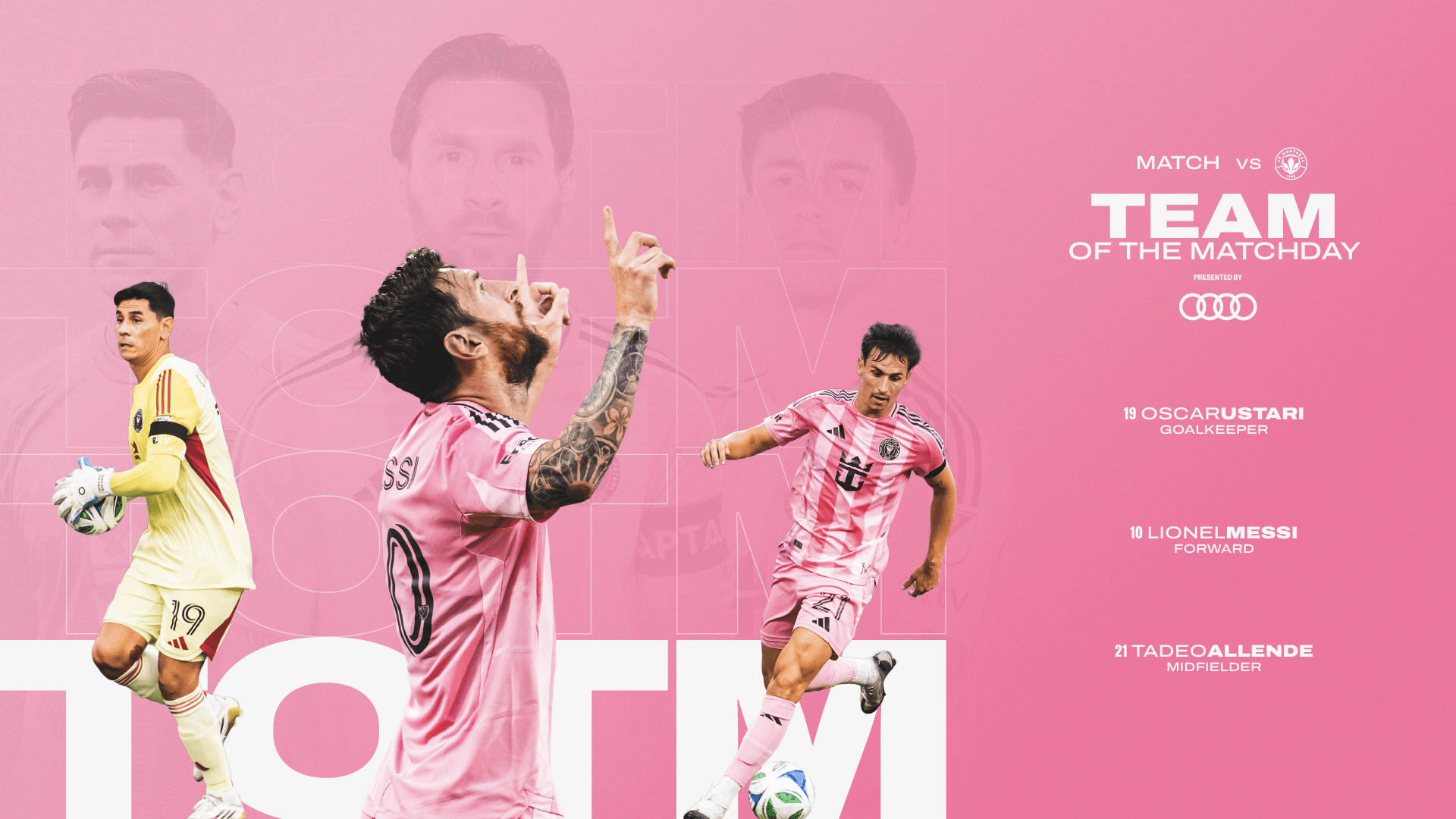 Messi, Allende y Ustari designados para el equipo de la MLS del día