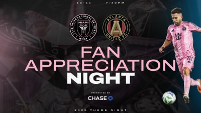 ¡Celebre la Noche de Agradecimiento a los Fanáticos presentada por Chase y el último juego de la temporada regular en el Chase Stadium!