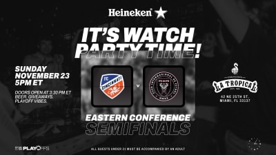 Inter Miami CF será el anfitrión de la fiesta de observación presentada por Heineken para las semifinales de la Conferencia Este de los playoffs de la Copa Audi MLS