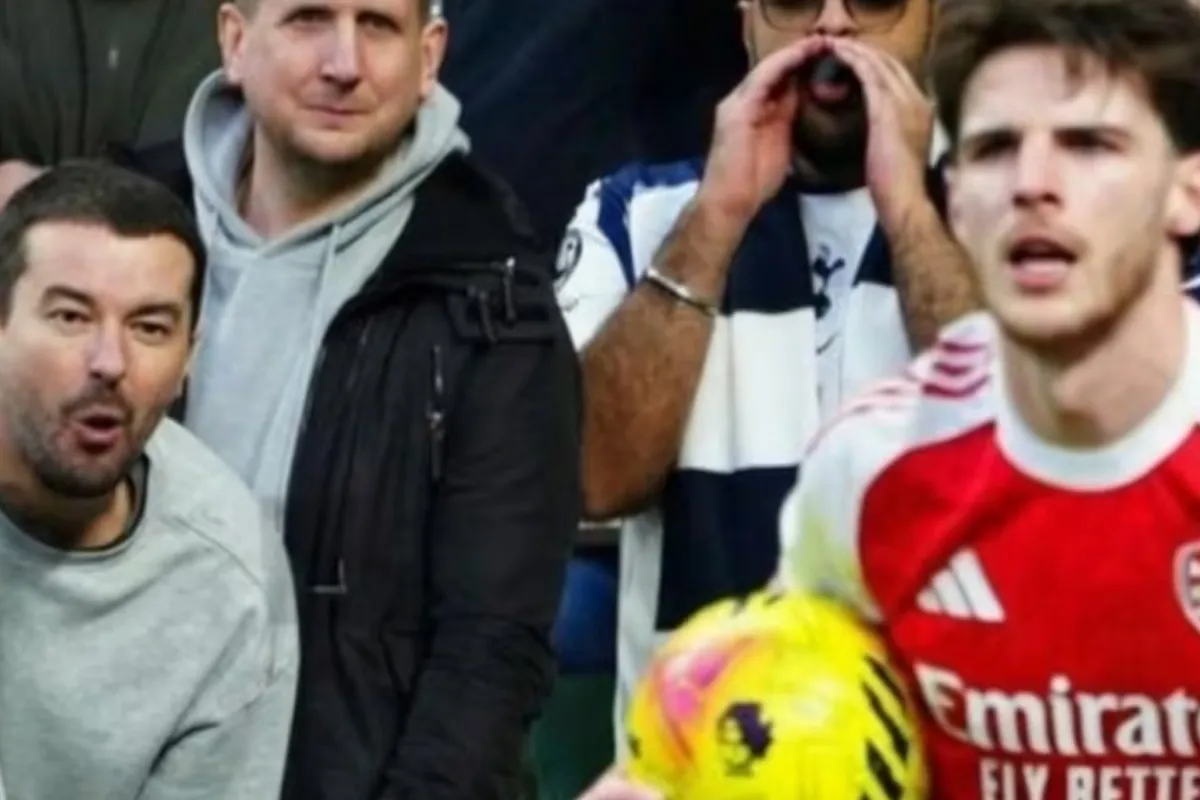 Un gesto de vergüenza para provocar a Declan Rice: le muestran una foto de su esposa