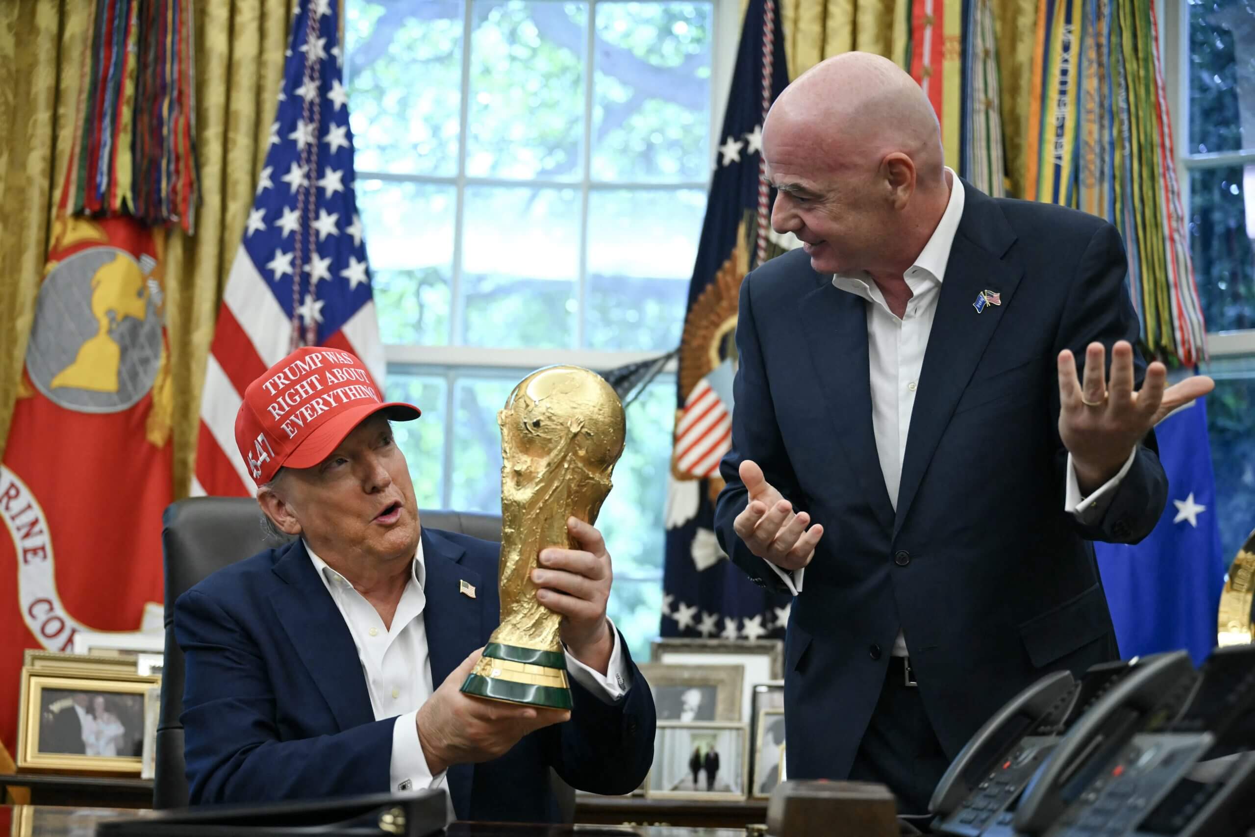 President Donald Trump and Gianni Infantino