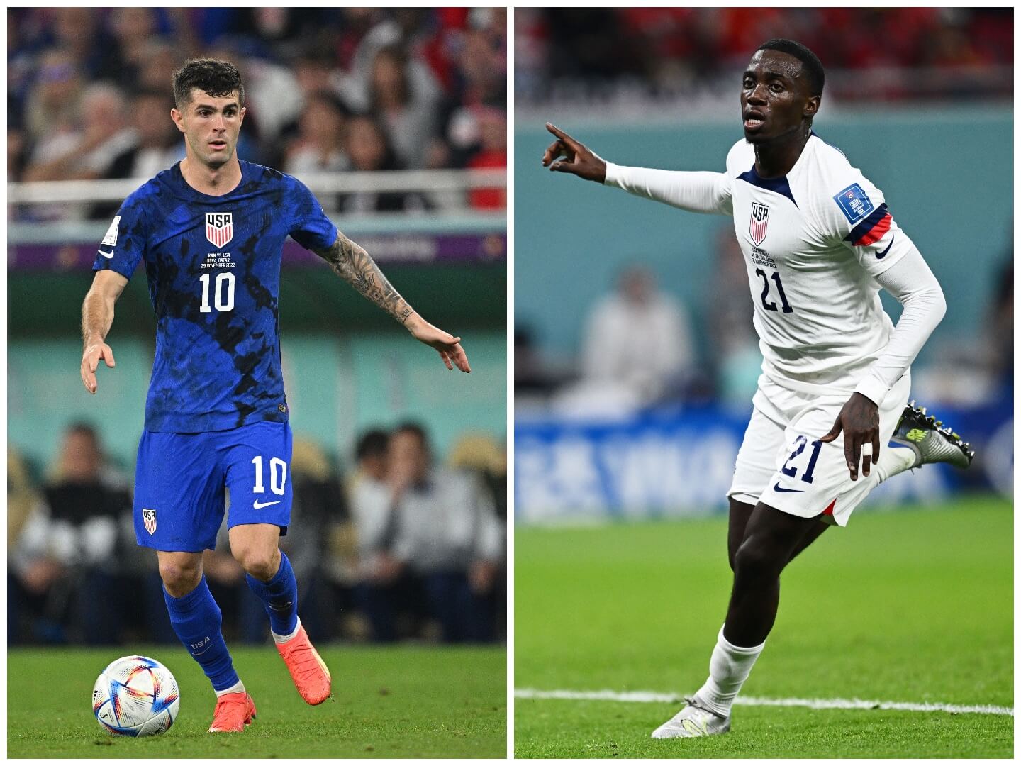Christian Pulisic y Tim Weah en el Mundial 2022