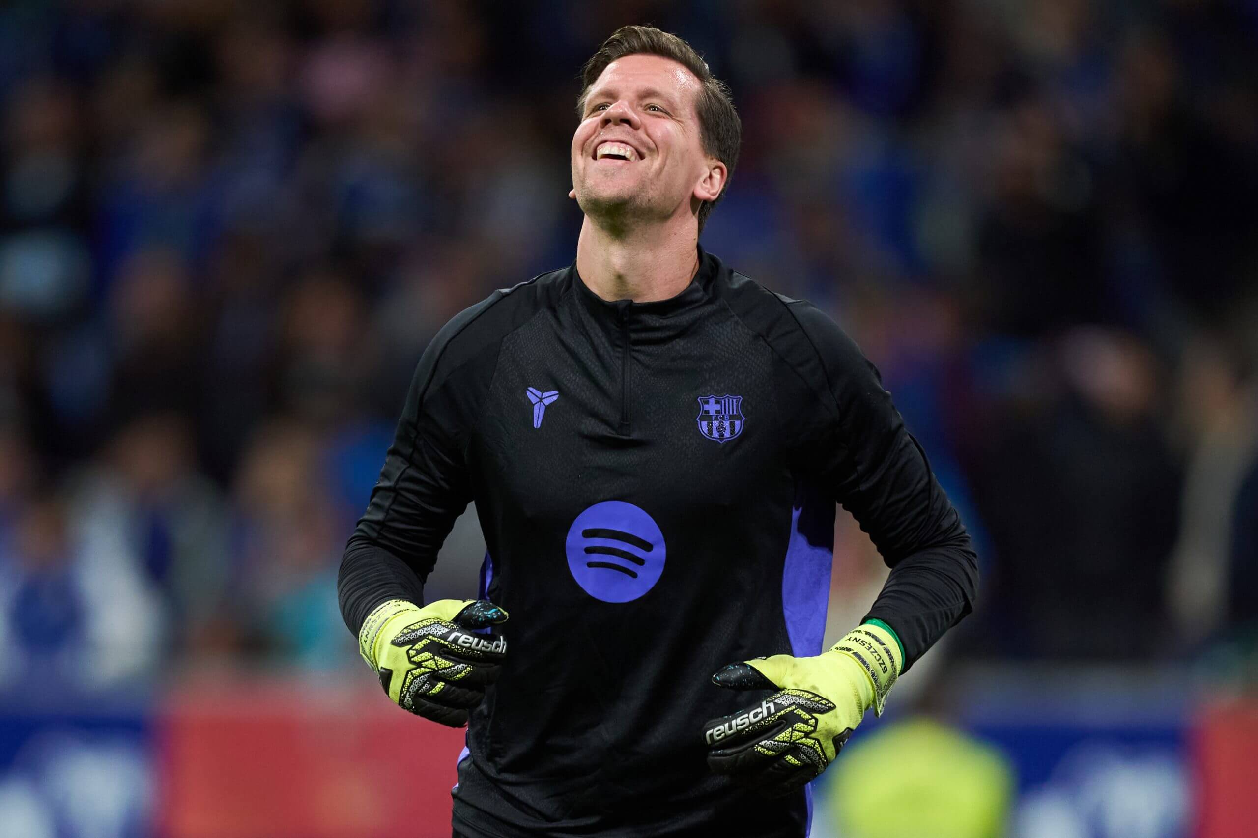 Szczesny durante el calentamiento previo al partido