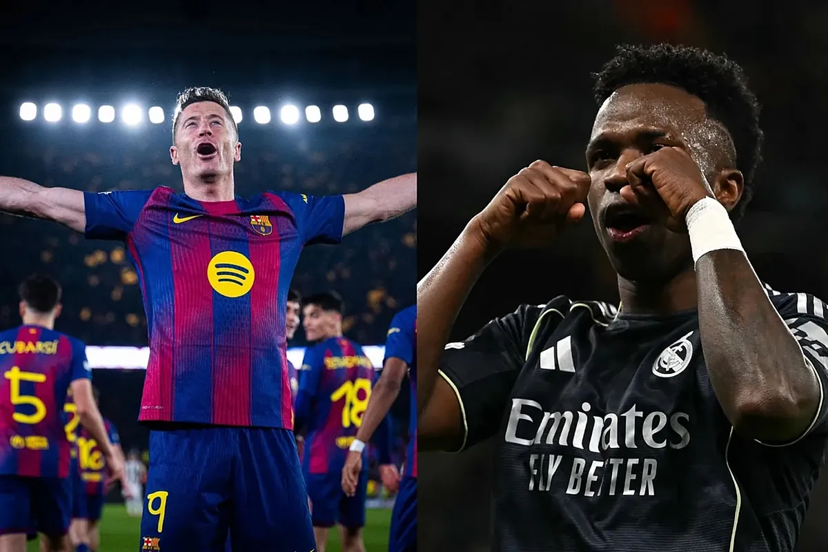 Lewandowski decisivo pero lejos de Vinicius Jr. en la Champions