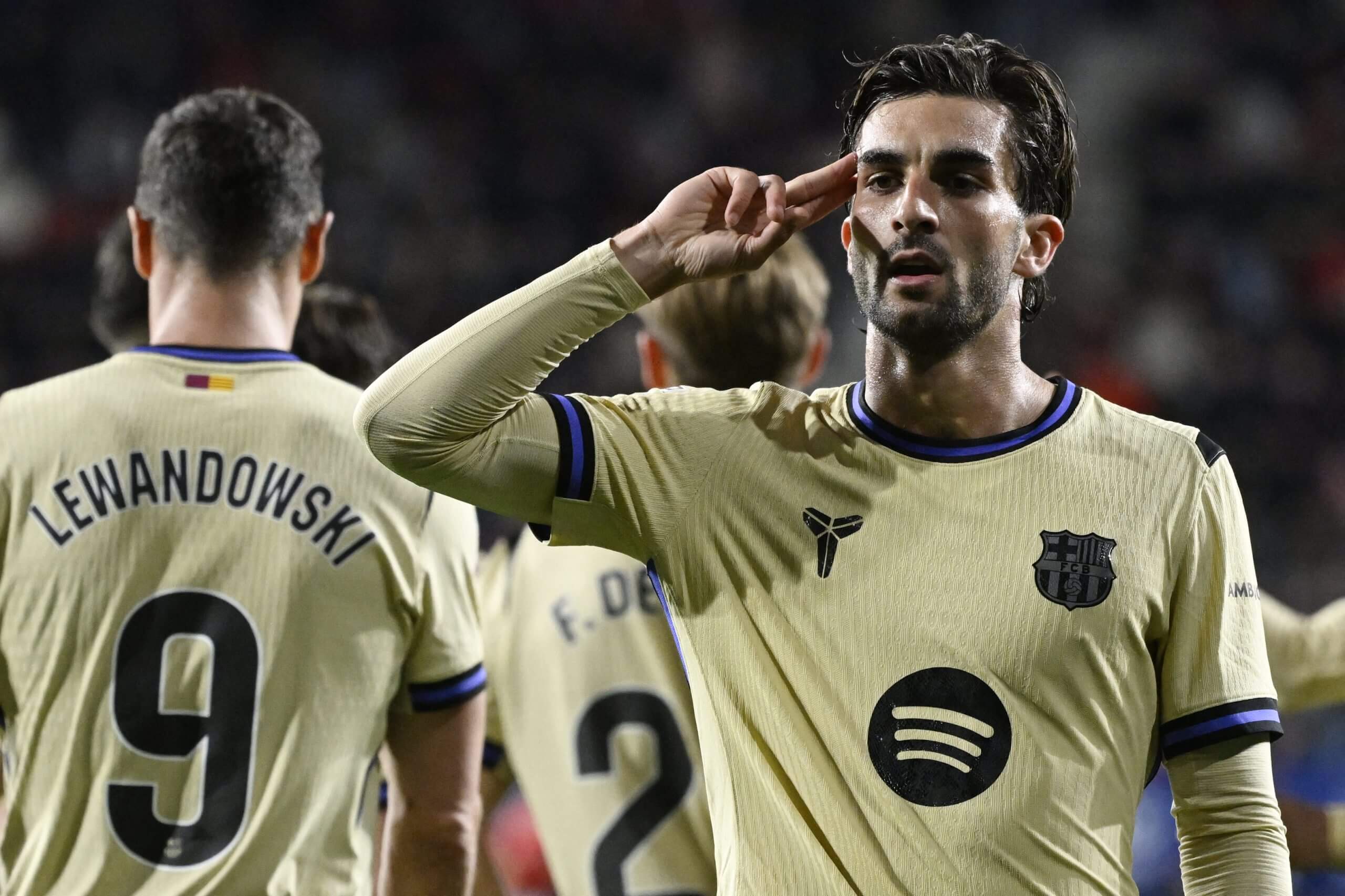 Ferran Torres celebra su gol el sábado