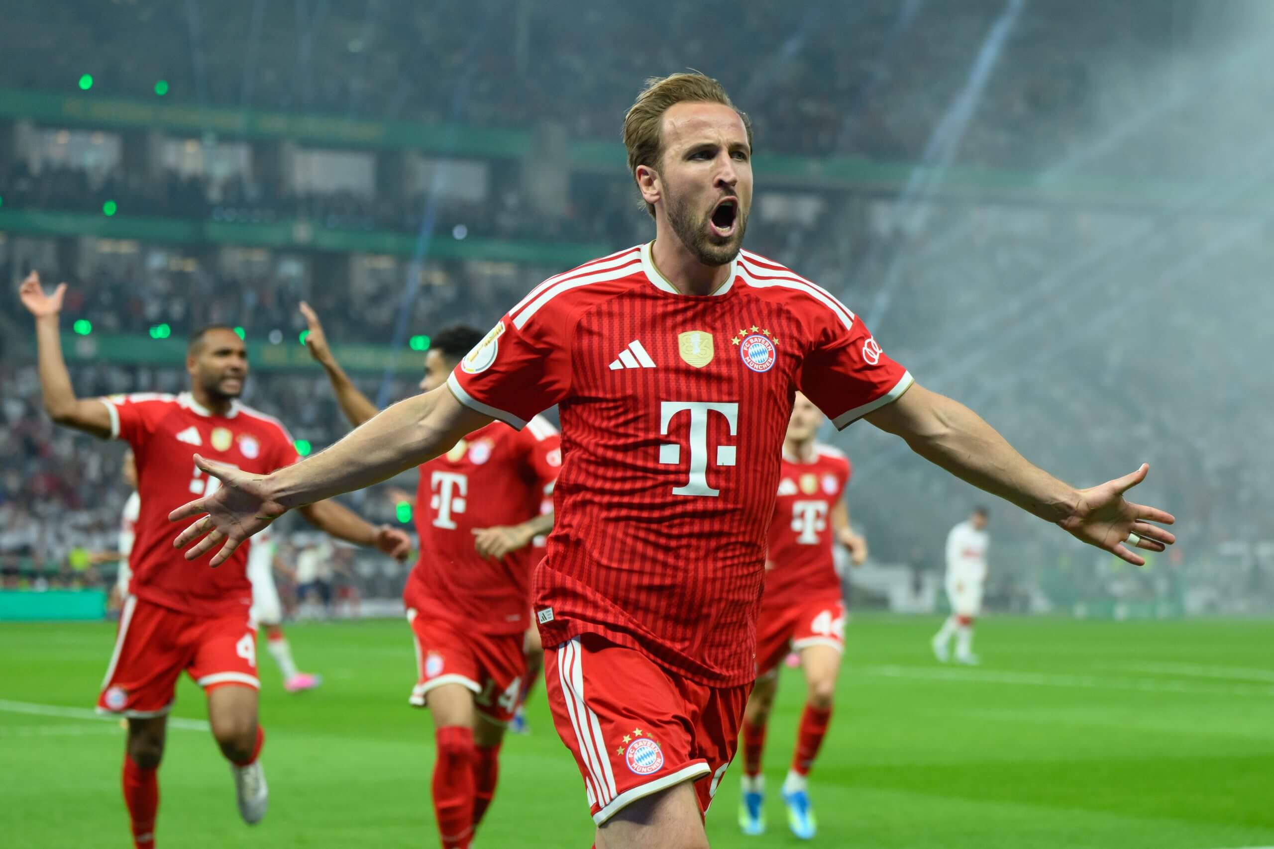 Harry Kane celebra un gol con el Bayern de Múnich