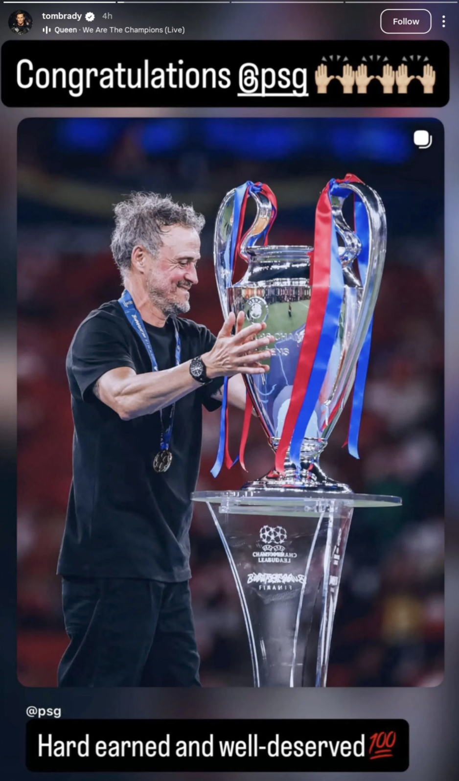 Brady felicita al PSG