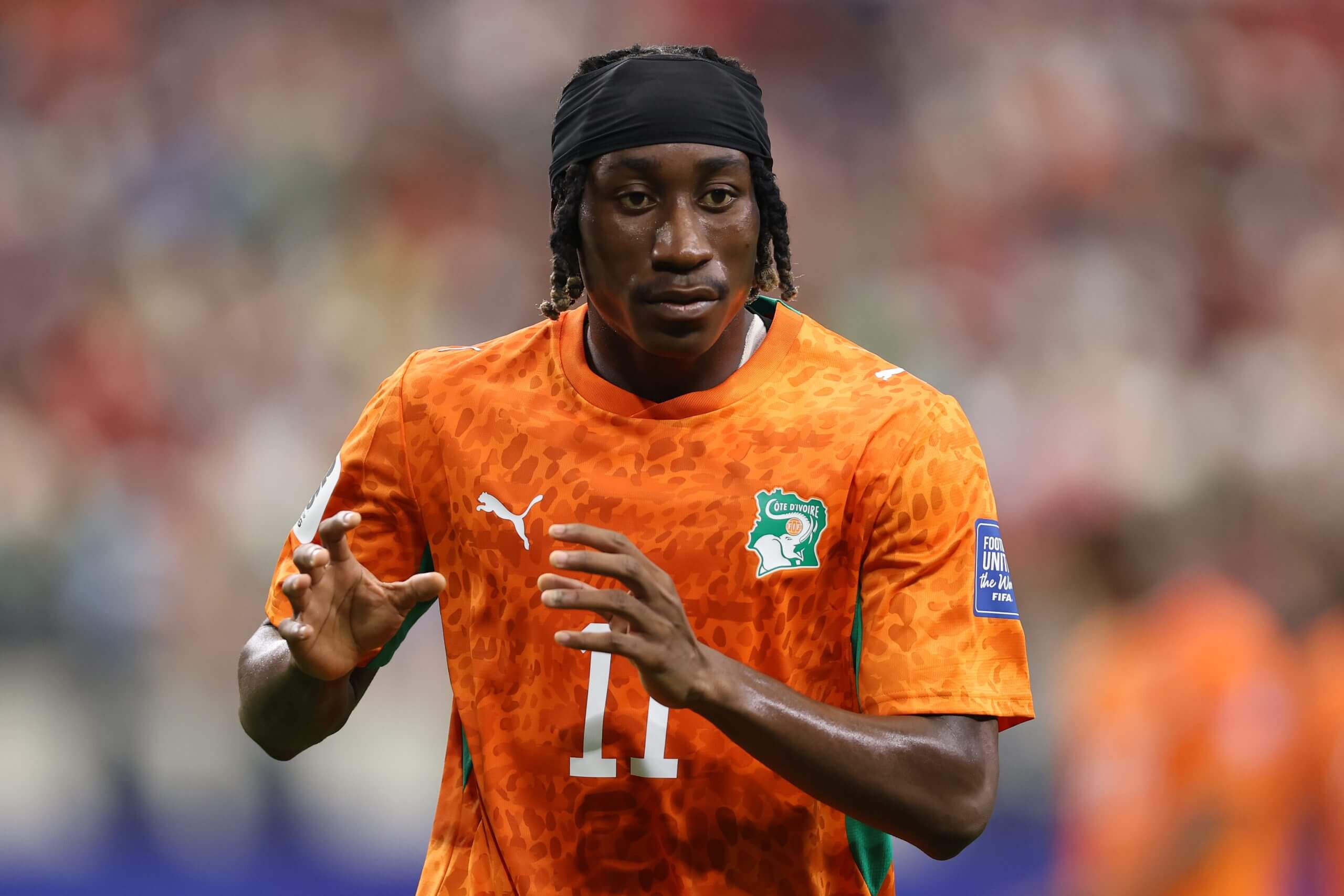 Yan Diomandé juega con Costa de Marfil en el Mundial