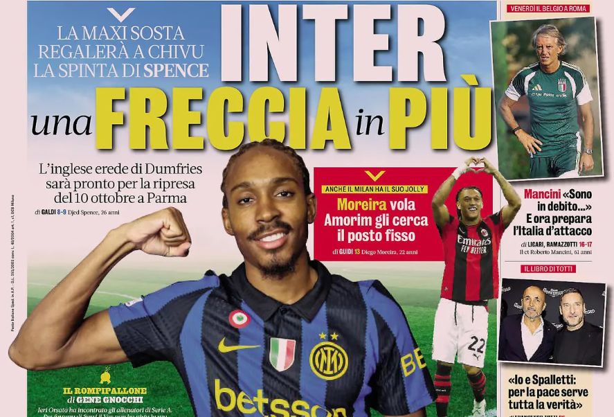 Today's Papers – Mancini's mission, Juventus joke, Spence returns
