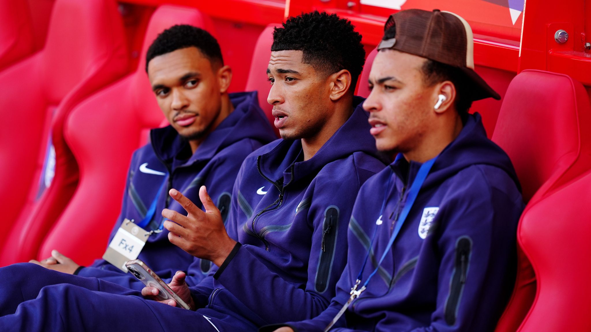 Trent Alexander‑Arnold (left) pictured with Jude Bellingham and Morgan Rogers