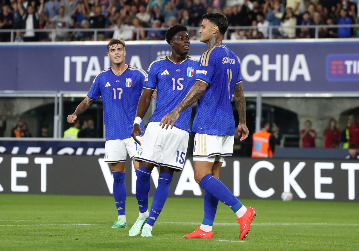 Scamacca muy feliz tras anotar su primer gol con Italia en tres años