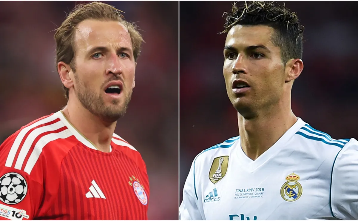 Cristiano Ronaldo enfrenta nueva amenaza al récord de goles en Champions, con Harry Kane igualando a Lewandowski y Van Nistelrooy